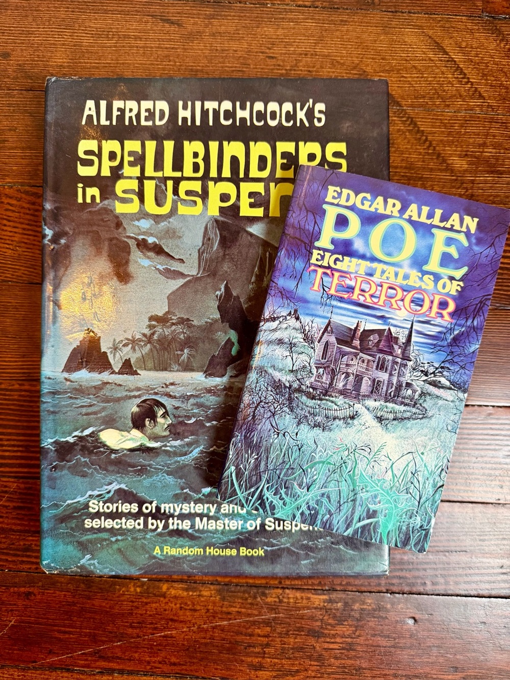 Vintage Alfred Hitchcock and Edgar Allan Poe books